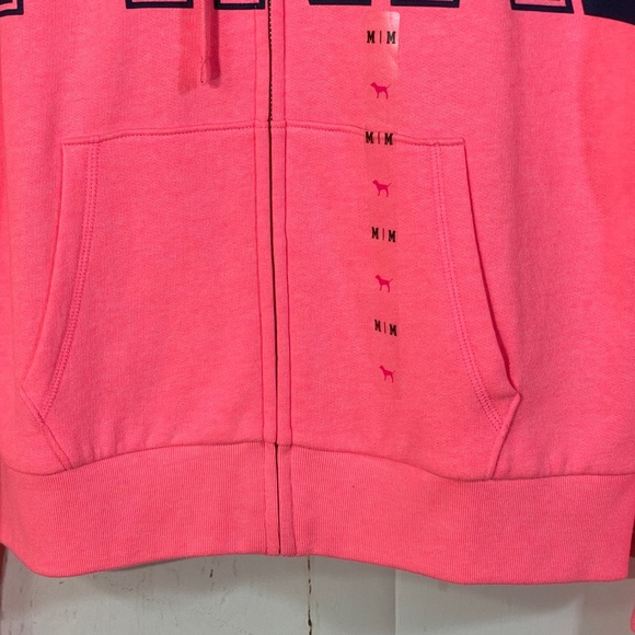 NWT PINK Victoria’s Secret Pink Blue Zip Up Hoodie - Picture 4 of 6